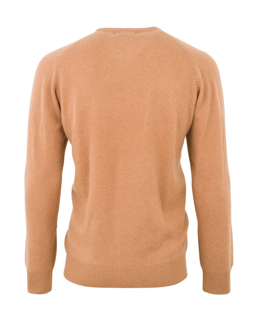Alan Paine pullover lamswol camel lamswol ronde hals