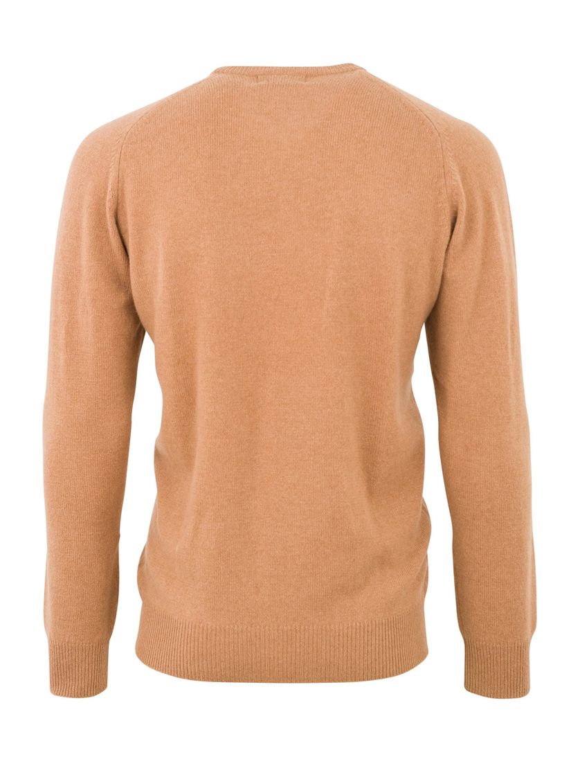 Alan Paine trui light camel classic fit ronde hals