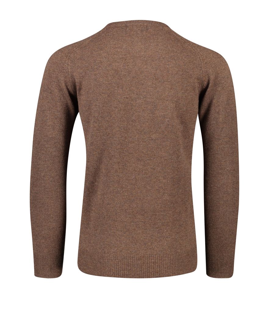 Alan Paine lamswol trui v-hals bruin