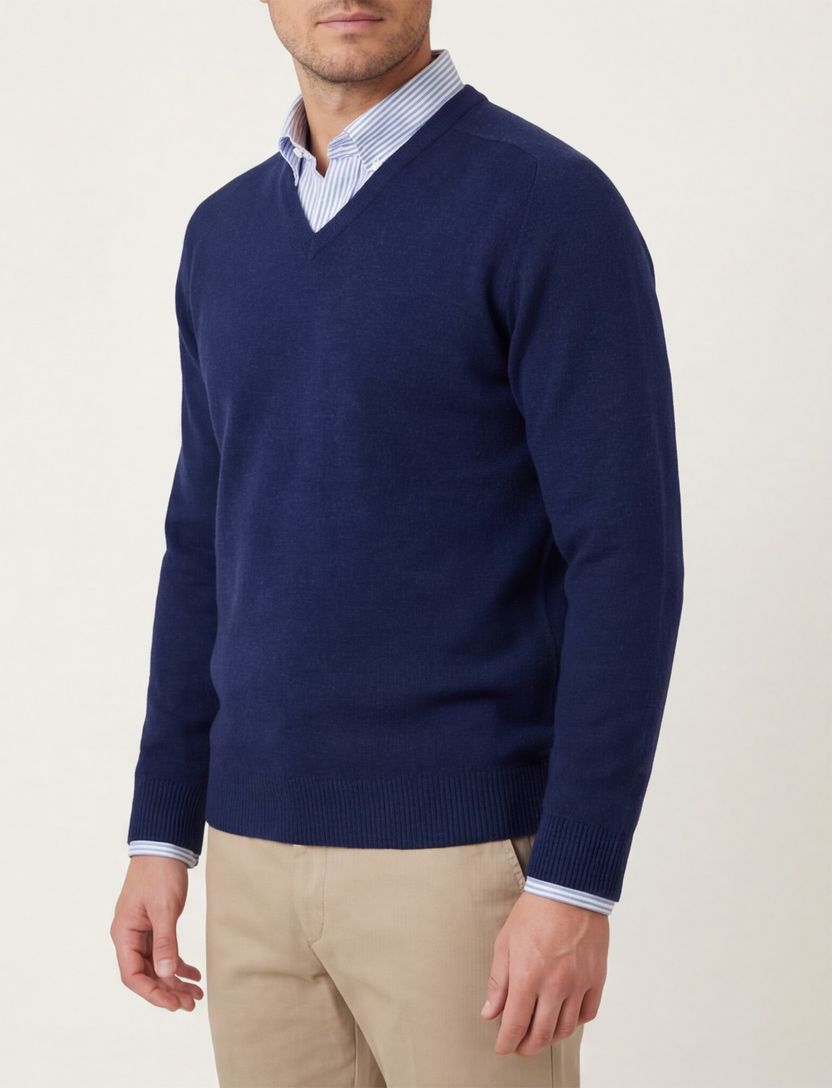 Alan Paine trui v-hals Indigo