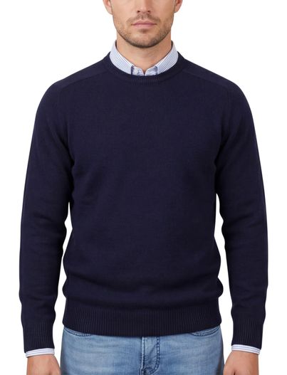 Alan Paine Alan Paine trui indigo ronde hals