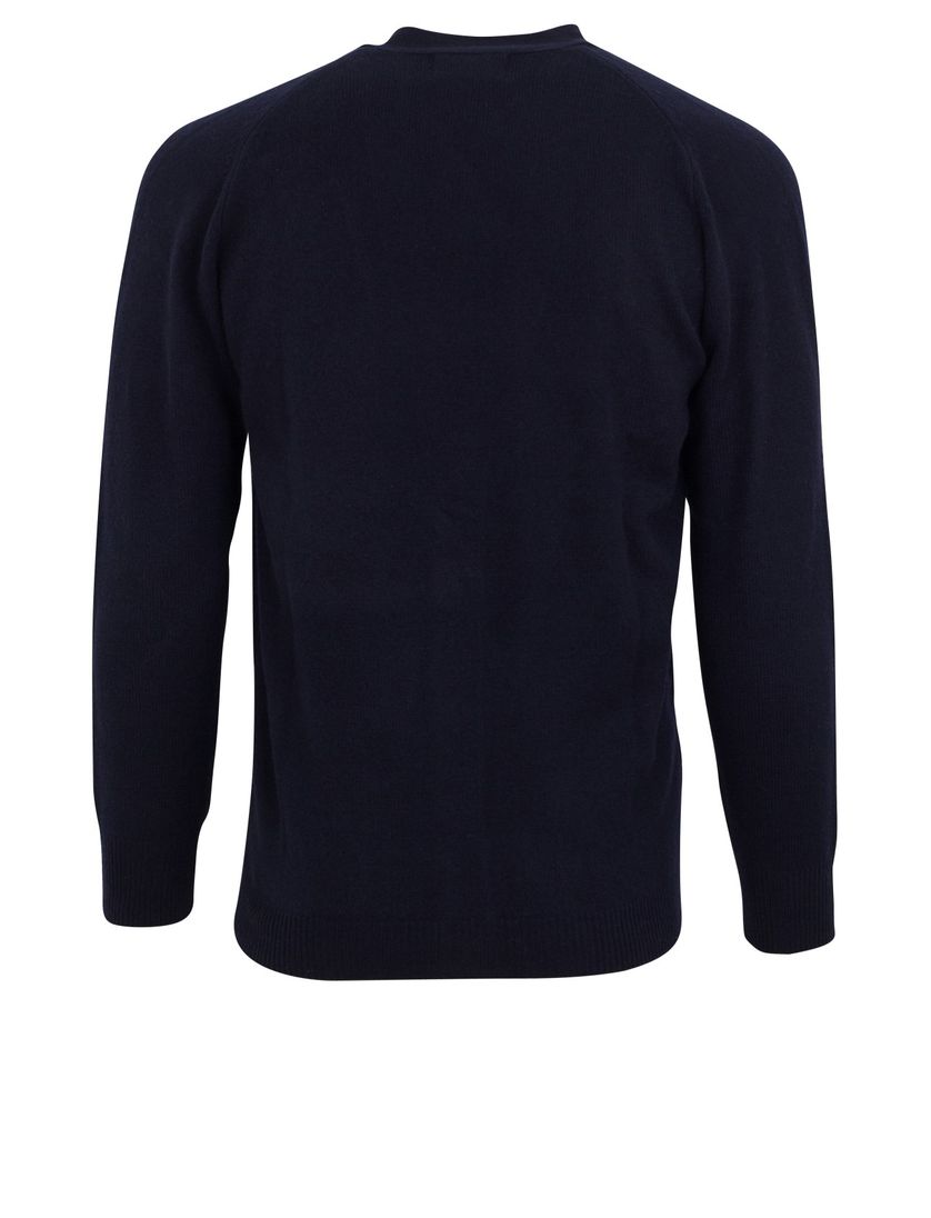 Alan Paine vest donkerblauw effen lamswol knopen