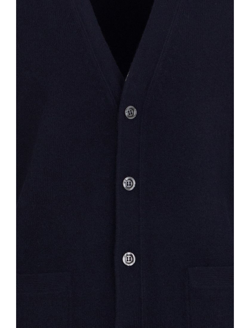 Alan Paine vest donkerblauw effen lamswol knopen