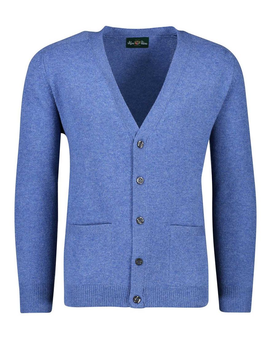 Alan Paine vest lamswol blauw knopen