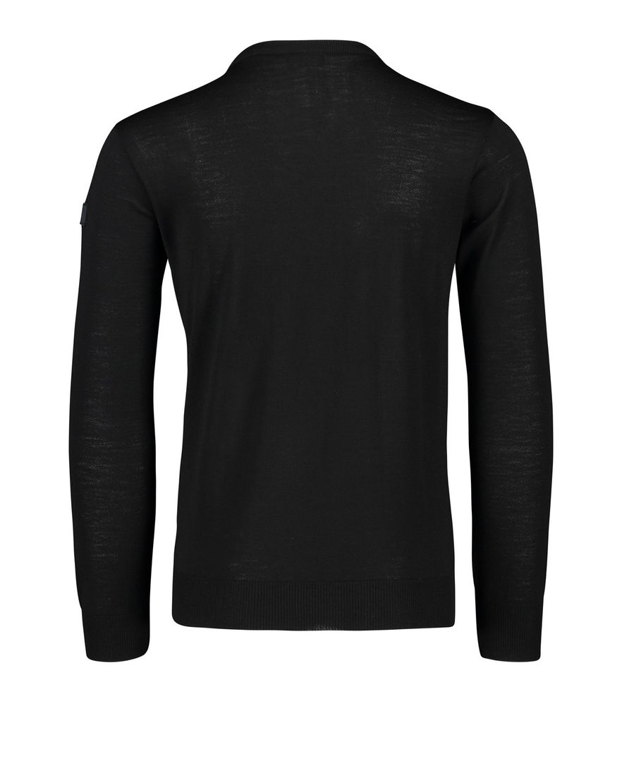 Paul & Shark pullover merino zwart ronde hals