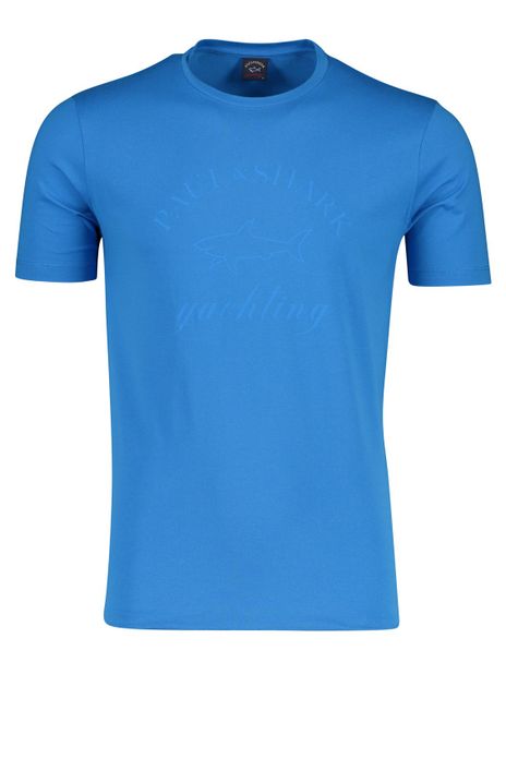 Paul & Shark t-shirt blauw logo print o-hals