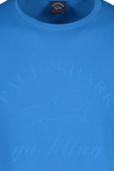Paul & Shark t-shirt blauw logo print o-hals