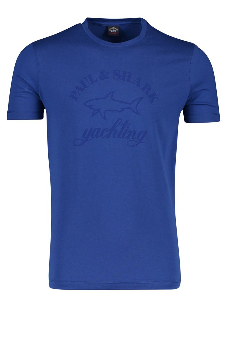 T-shirt Paul & Shark print ronde hals middenblauw
