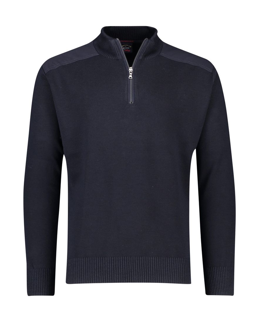 Paul & Shark trui met rits donkerblauw