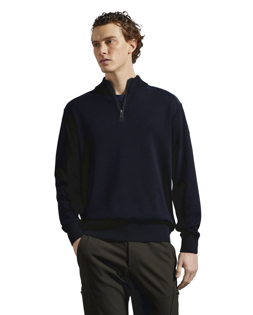 Paul & Shark trui met rits donkerblauw