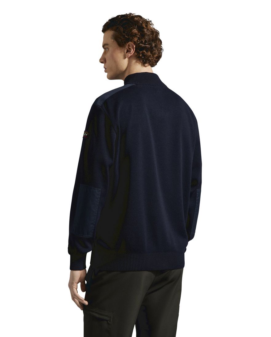 Paul & Shark trui met rits donkerblauw