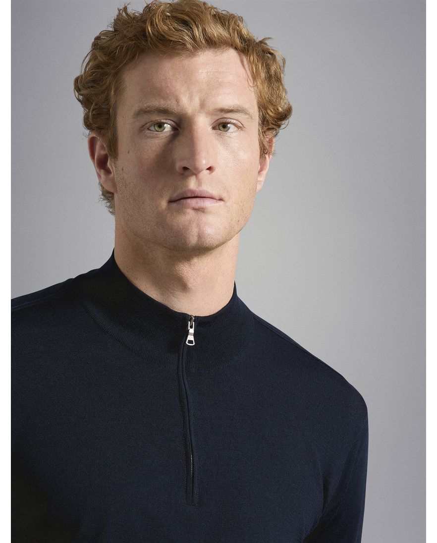 Navy trui rits in kraag Paul & Shark