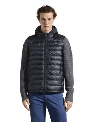 Paul & Shark Paul & Shark bodywarmer donkerblauw effen rits wijde fit afneembare capuchon