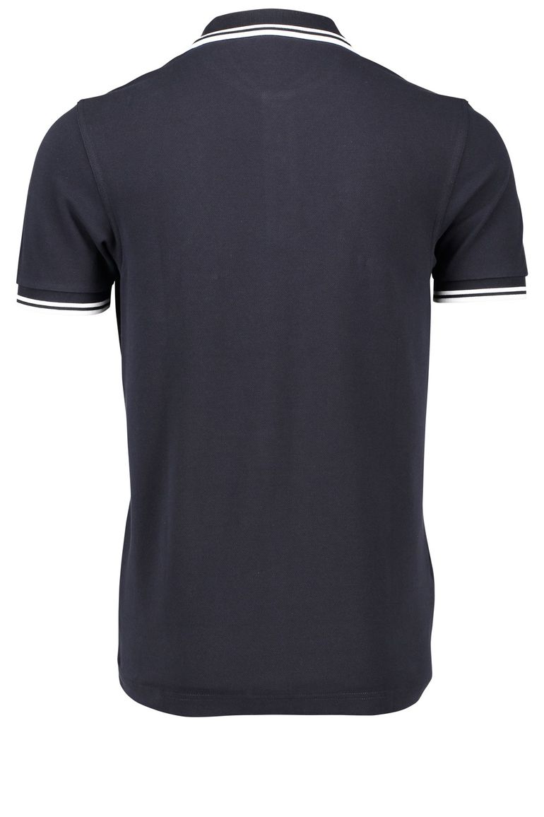 Fred Perry polo Twin Tipped normale fit donkerblauw effen katoen