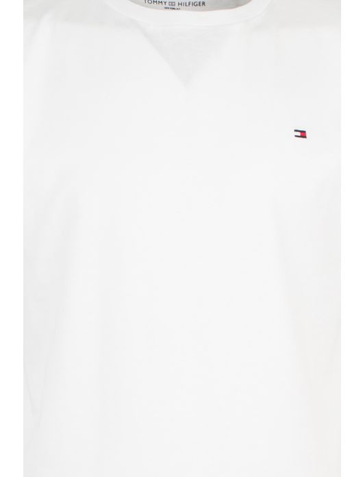 t-shirt Tommy Hilfiger effen katoen wit