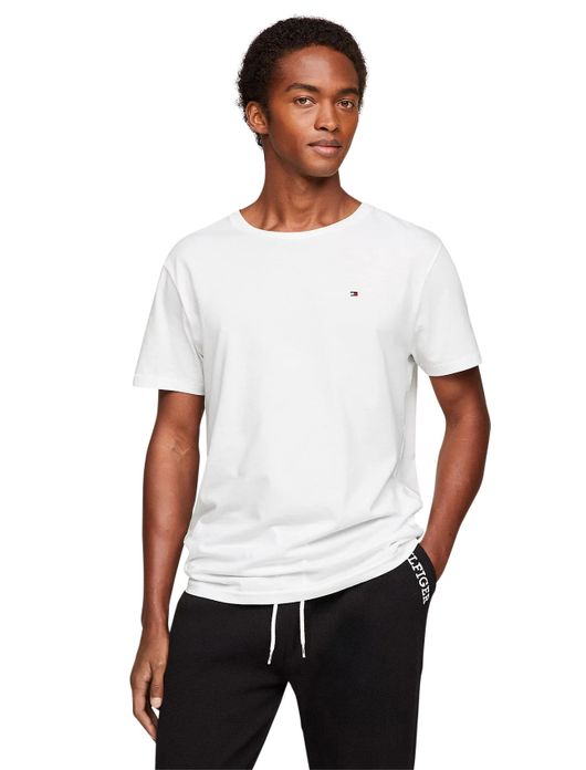 t-shirt Tommy Hilfiger effen katoen wit