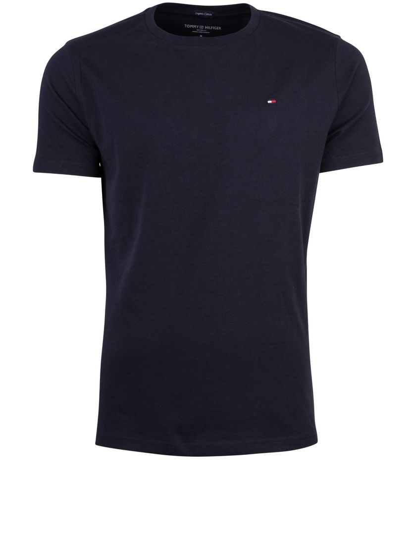 Tommy Hilfiger t-shirt effen katoen donkerblauw