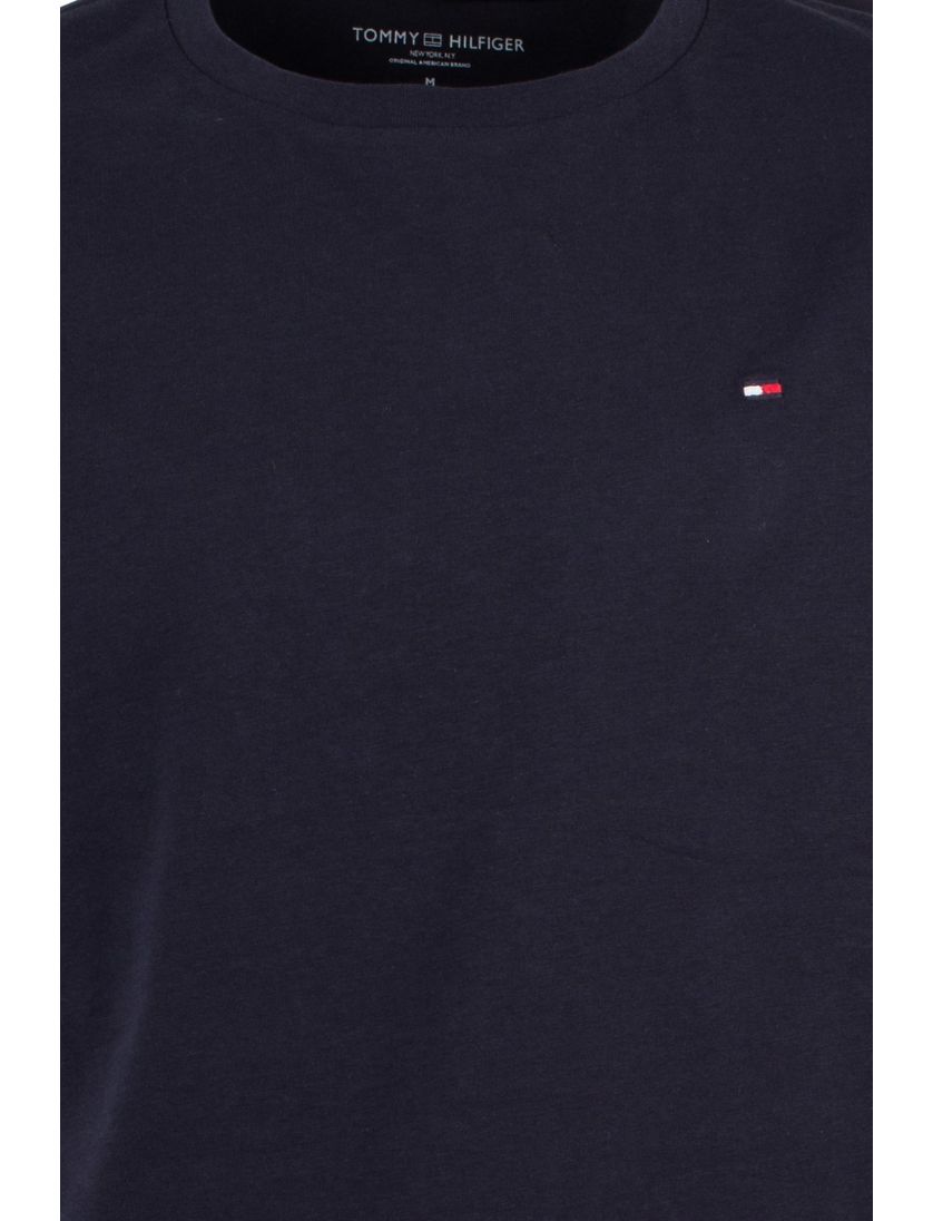 Tommy Hilfiger t-shirt effen katoen donkerblauw