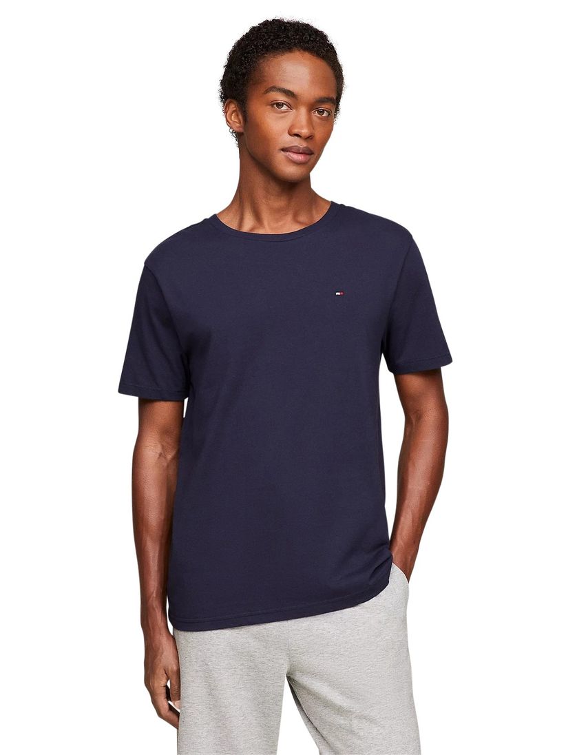 Tommy Hilfiger t-shirt effen katoen donkerblauw