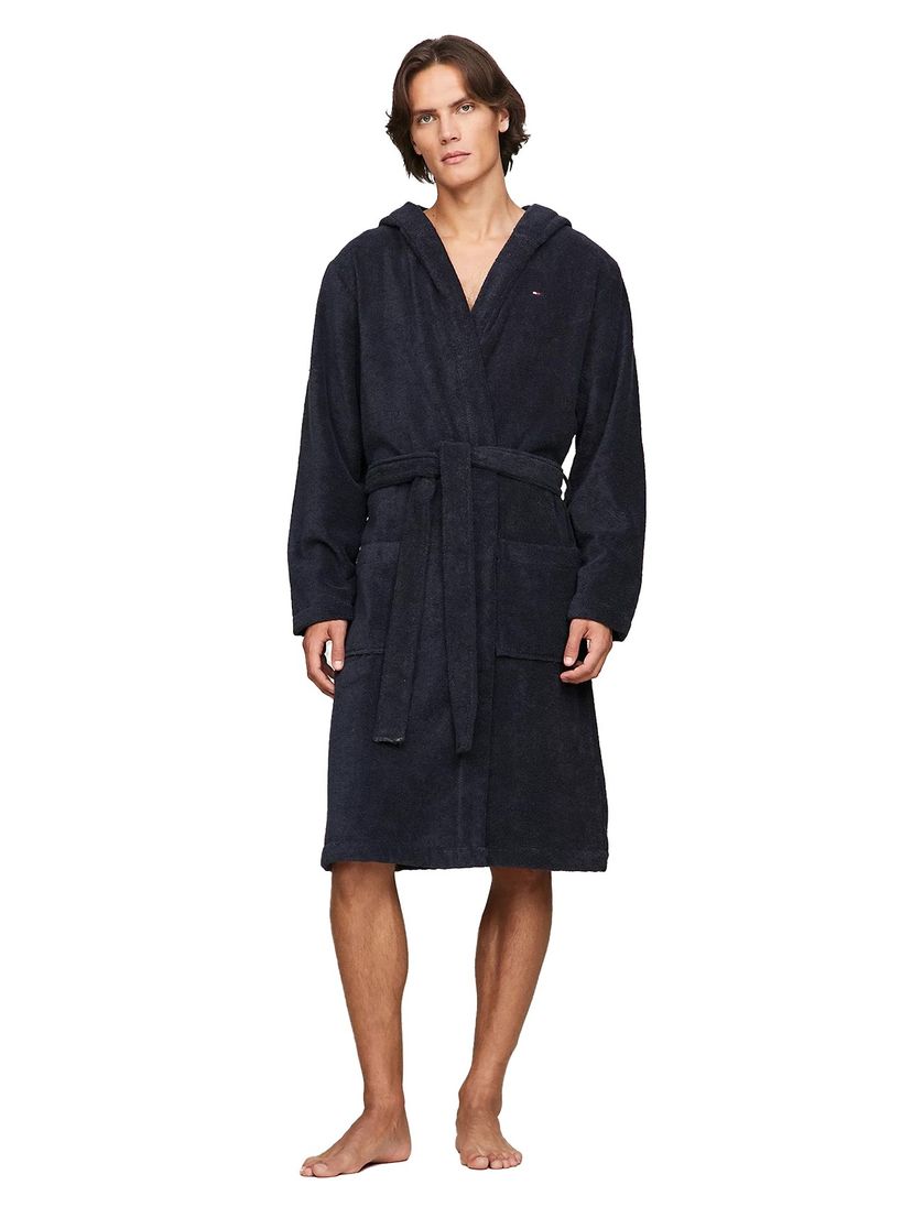 Tommy Hilfiger badjas donkerblauw met capuchon