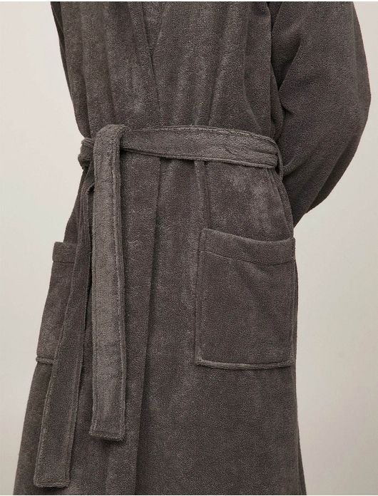 Badjas Tommy Hilfiger donkergrijs met capuchon