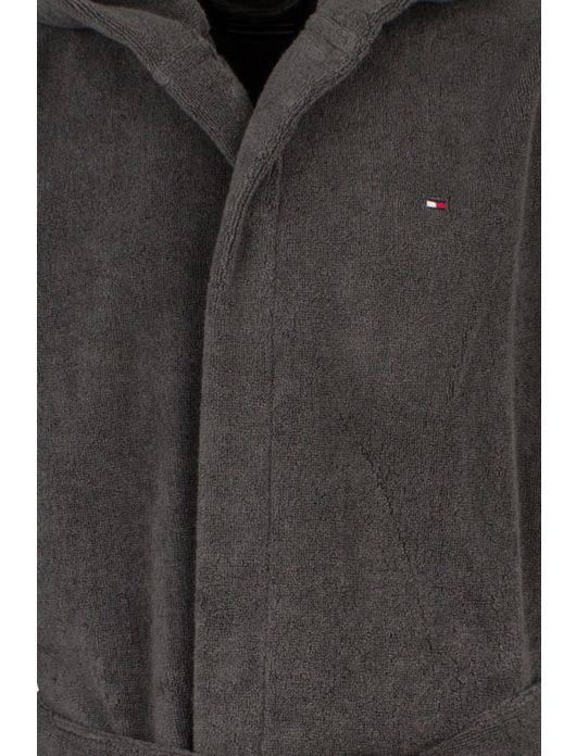 Badjas Tommy Hilfiger donkergrijs met capuchon