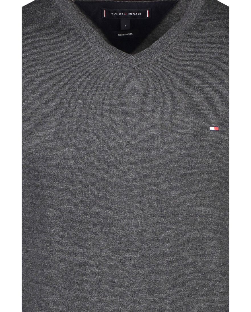 Tommy Hilfiger pullover donkergrijs v-hals