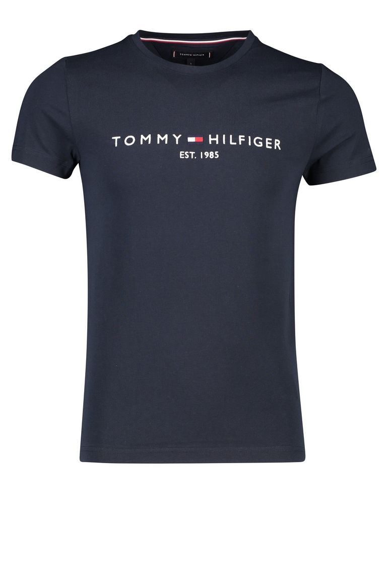 Tommy Hilfiger t-shirt met logo navy ronde hals