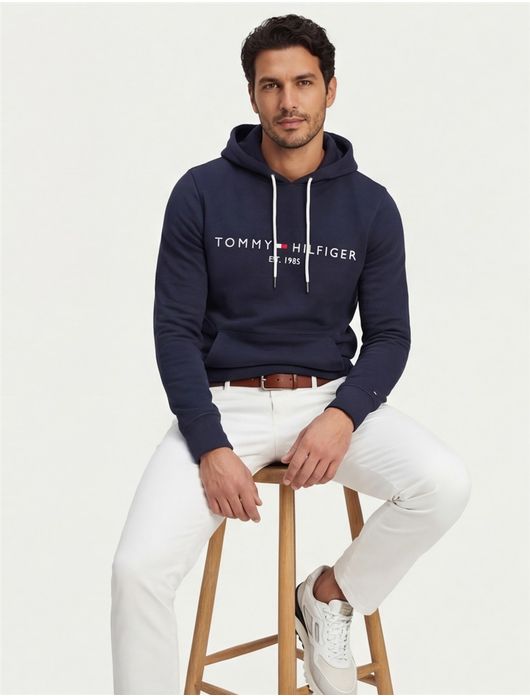 Sweater Tommy Hilfiger navy met opdruk
