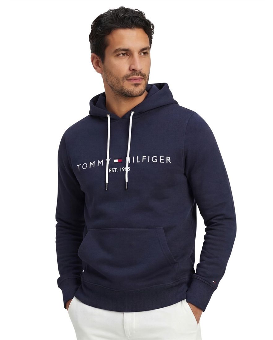 Sweater Tommy Hilfiger navy met opdruk
