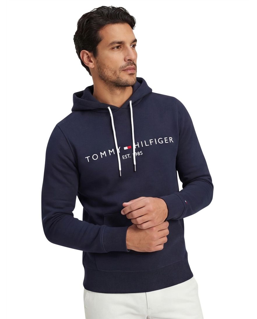 Sweater Tommy Hilfiger navy met opdruk