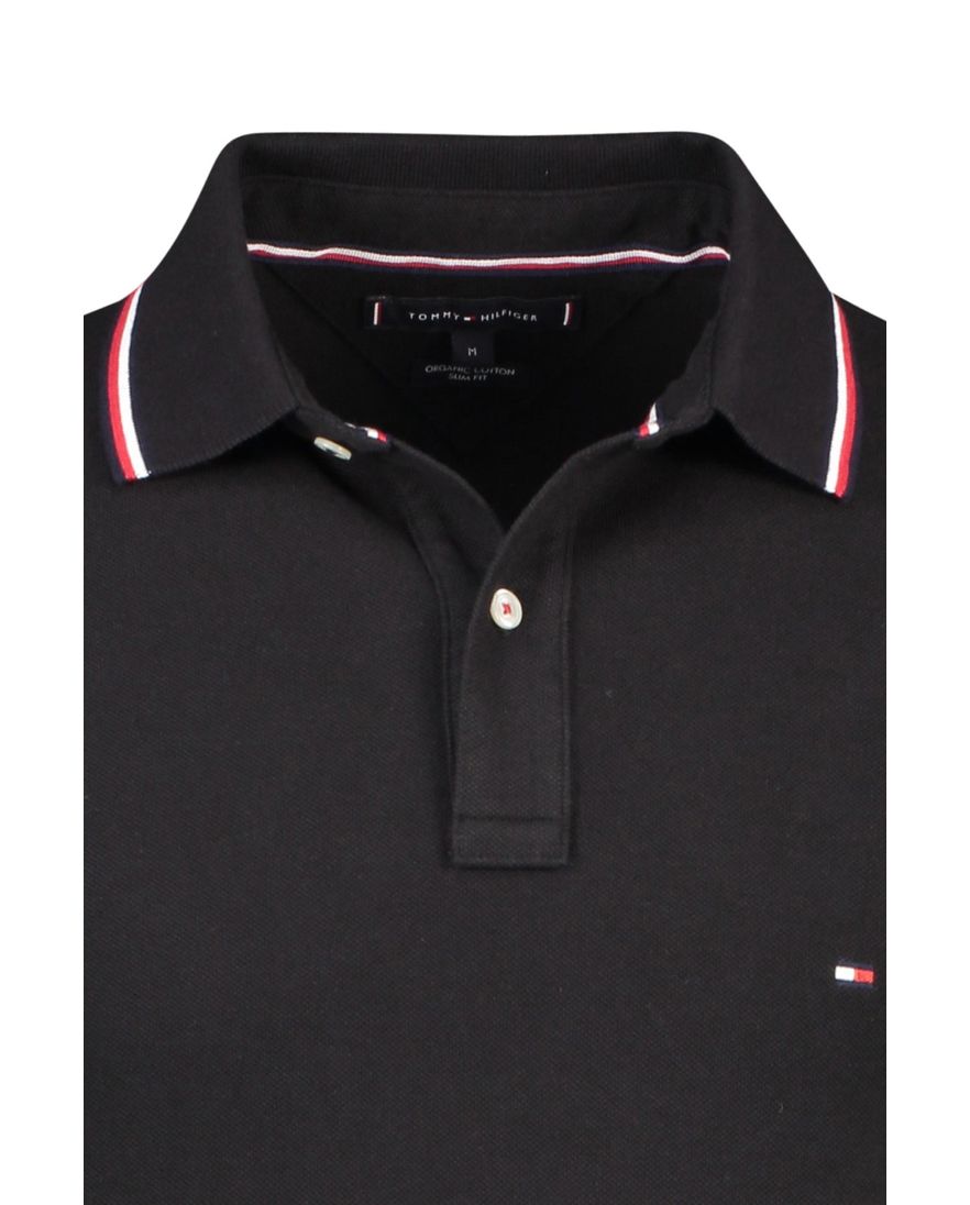 Tommy Hilfiger Big & Tall poloshirt Slim Fit zwart
