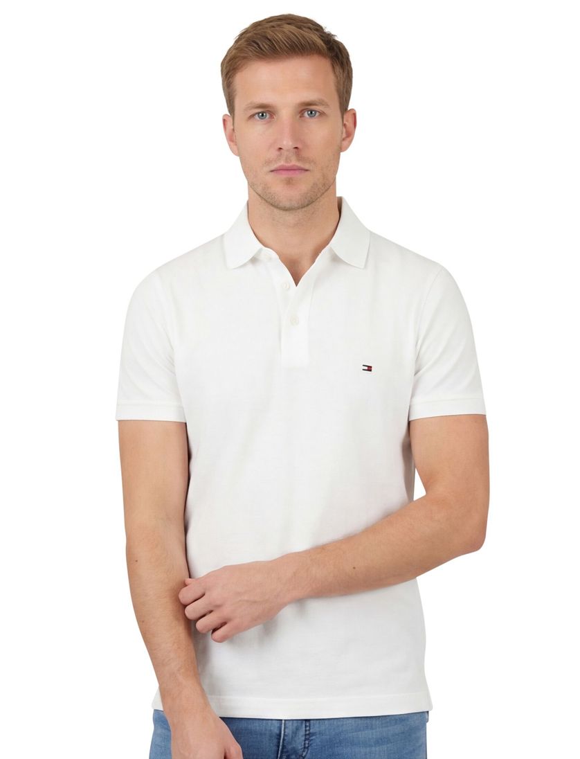 Wit poloshirt heren Tommy Hilfiger Slim Fit