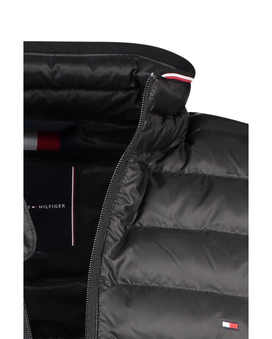 Tommy Hilfiger tussenjas Big & Tall zwart effen rits normale fit