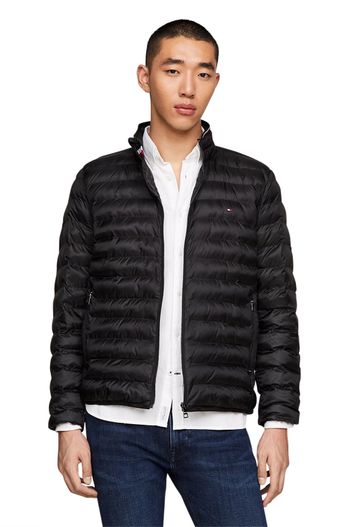 Tommy Hilfiger Tommy Hilfiger tussenjas zwart normale fit effen rits Big & Tall