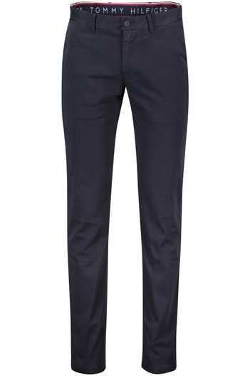 Tommy Hilfiger Donkerblauwe effen katoenen broek Tommy Hilfiger