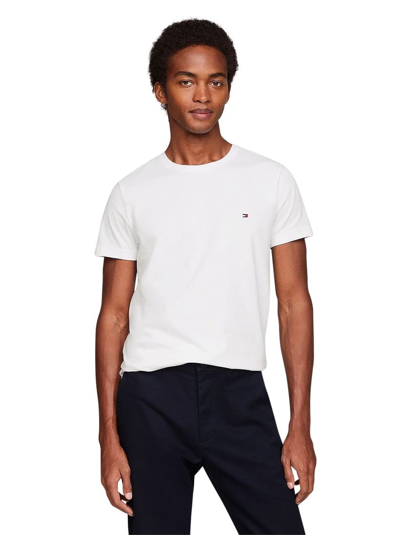 Tommy Hilfiger t-shirt wit effen extra slim fit