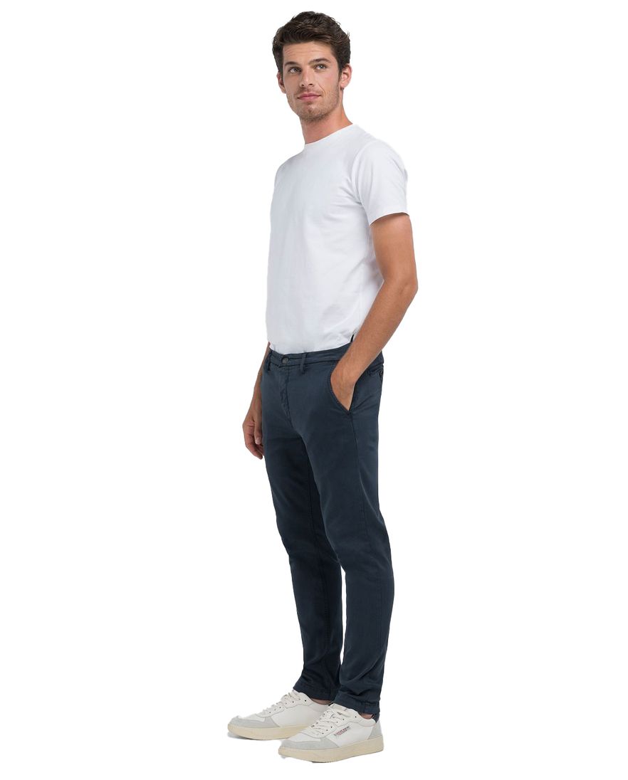 Blauwe chino Replay Zeumar Slim Fit