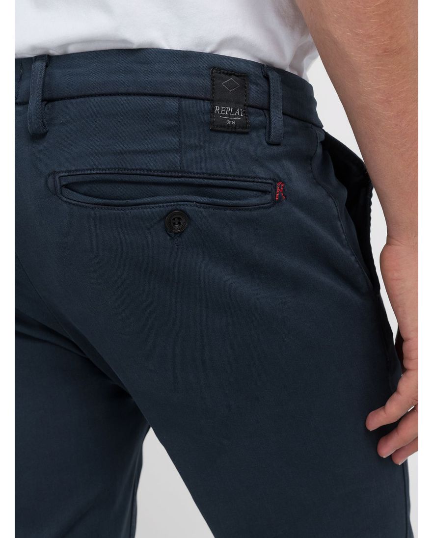 Blauwe chino Replay Zeumar Slim Fit