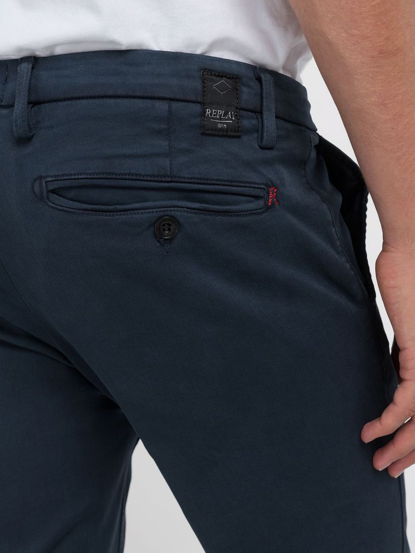 Replay chino Zeumar Slim Fit blauw