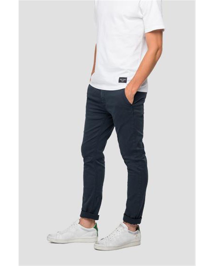 Blauwe chino Replay Zeumar Slim Fit
