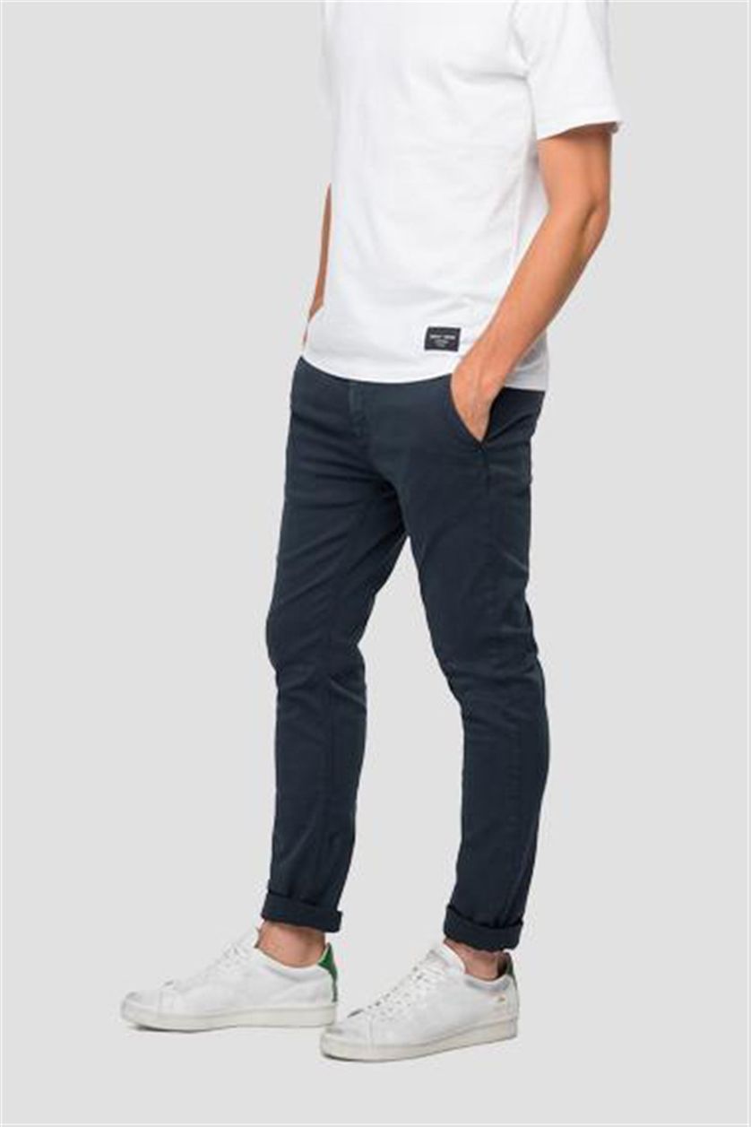Replay chino Zeumar Slim Fit blauw