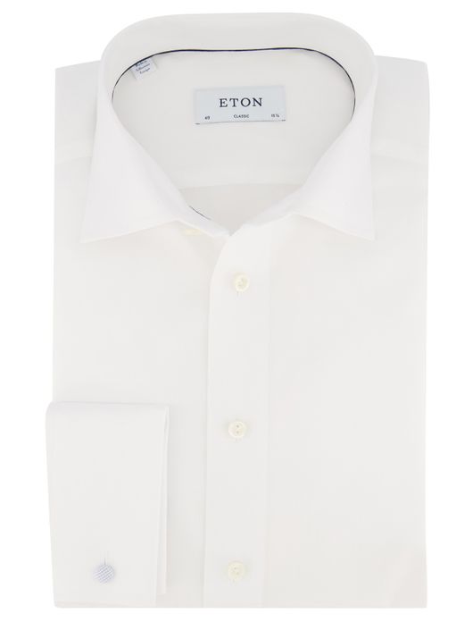 Wit overhemd Eton dubbele manchet Classic Fit