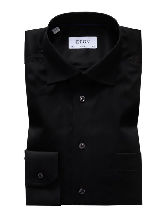 Zwart overhemd Eton Classic Fit
