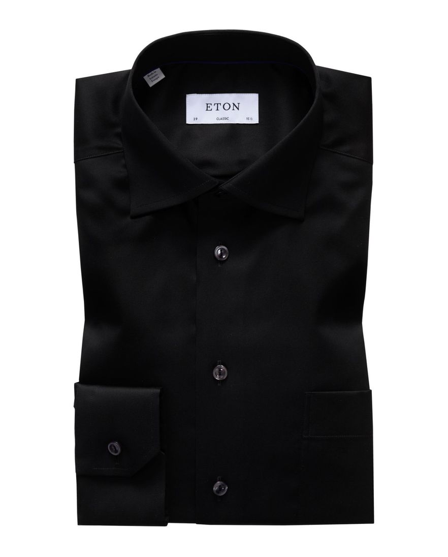 Zwart overhemd Eton Classic Fit