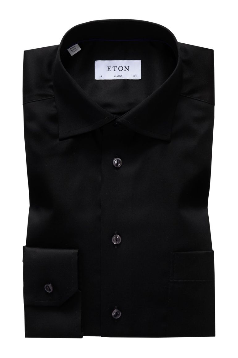 Zwart overhemd Eton Classic Fit