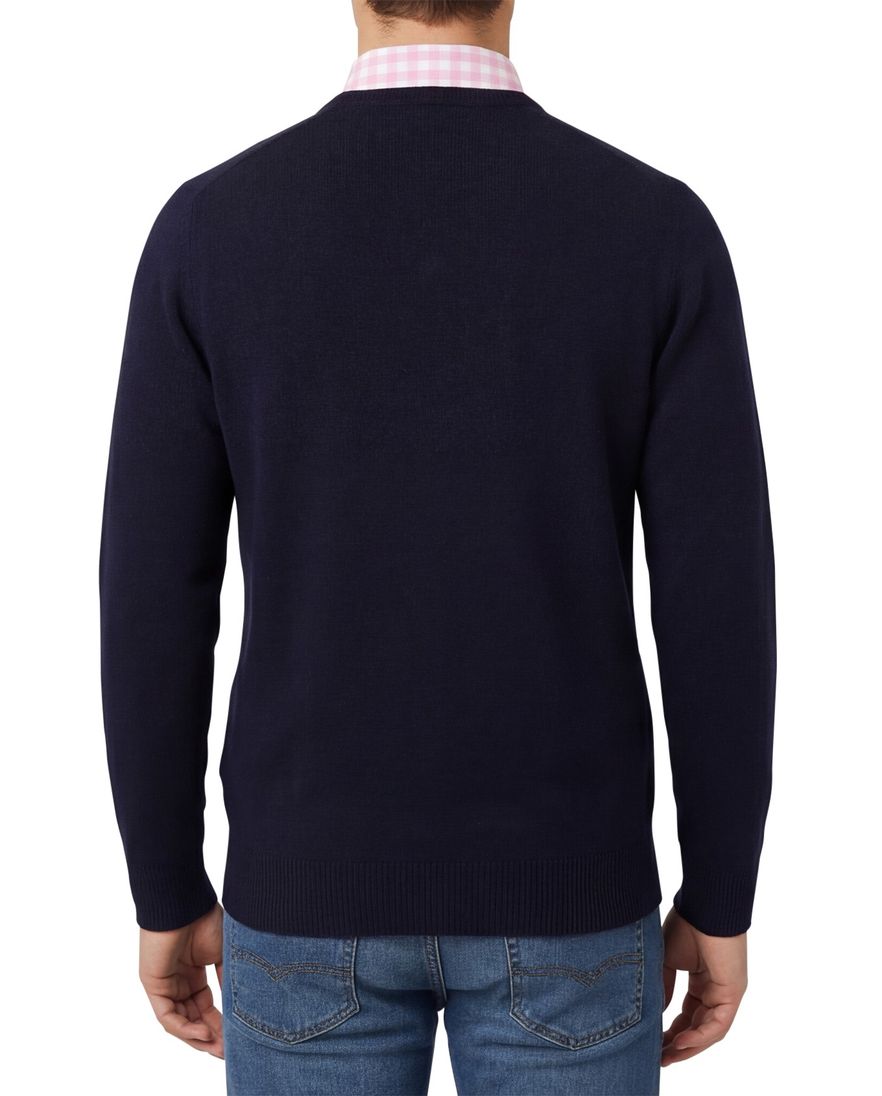 William Lockie trui donkerblauw v-hals