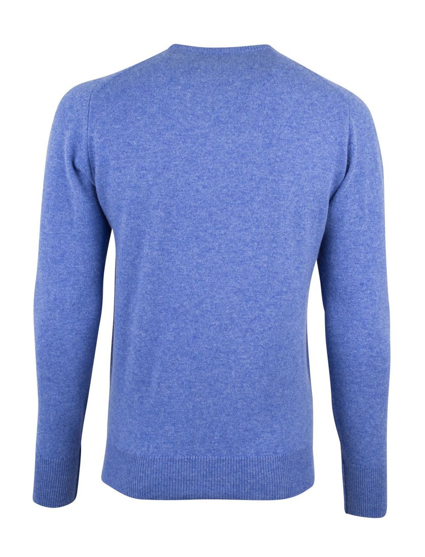 William Lockie pullover blauw v-hals lamswol