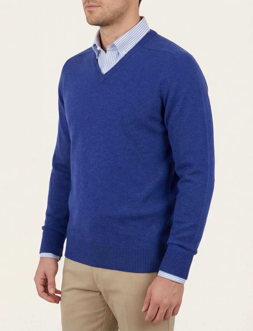 Pullover William Lockie kobalt lamswol