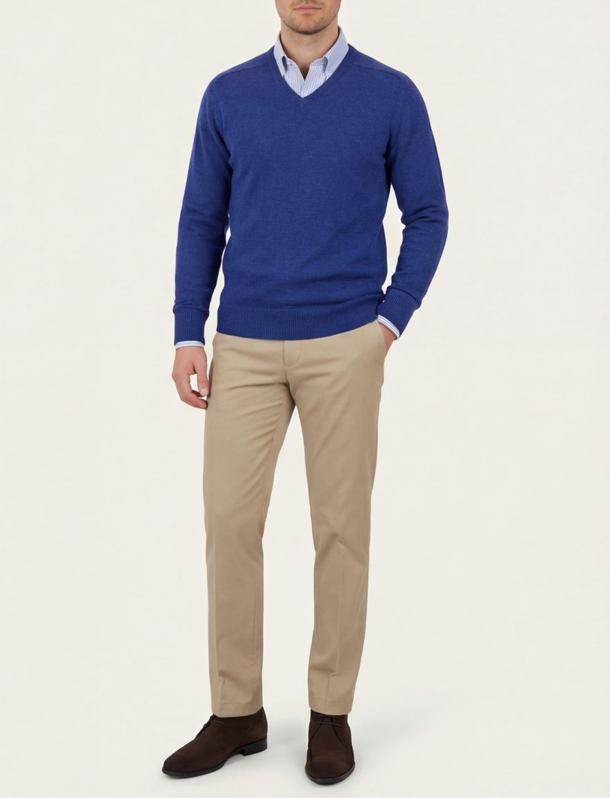 Pullover William Lockie kobalt lamswol